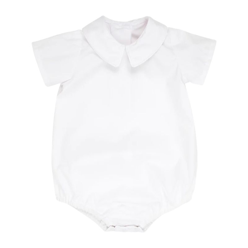 white peter pan ss onesie, woven